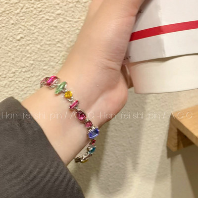 Nový farebný krištáľový náhrdelník pre ženy, korálkový náramok, retiazka, elegantná kľúčna kosť, svadobné párty šperky, darček