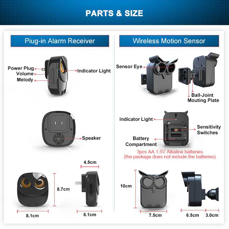 HTZSAFE Безжична охранителна аларма за алеята Водоустойчив PIR детектор за движение Гараж Добре дошли Аларма срещу взлом Сигурна система Патрул