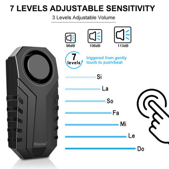 Wsdcam Велосипедна аларма Водоустойчиво дистанционно управление Мотоциклет Електрическа кола Сигурност Anti Lost Remind Вибрация Предупреждение Аларма Сензор