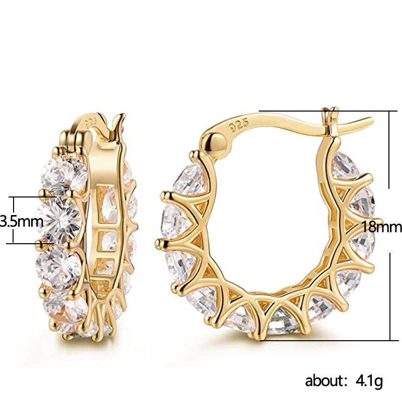 Cercei cu cerc pentru femei din zirconiu cubic de înaltă calitate Accesorii elegante pentru fete, pentru petrecere, purtabile zilnic, bijuterii la modă, cadou