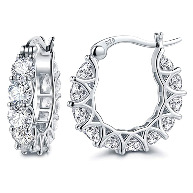 Cercei cu cerc pentru femei din zirconiu cubic de înaltă calitate Accesorii elegante pentru fete, pentru petrecere, purtabile zilnic, bijuterii la modă, cadou