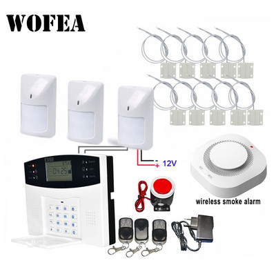 Wofea Domáci bezpečnostný GSM alarm systém s káblovým PIR senzorom na dvere, 7 káblových zón, 99 bezdrôtových zón