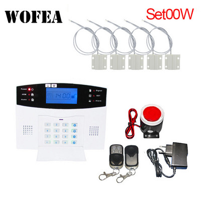 Wofea Domáci bezpečnostný GSM alarm systém s káblovým PIR senzorom na dvere, 7 káblových zón, 99 bezdrôtových zón