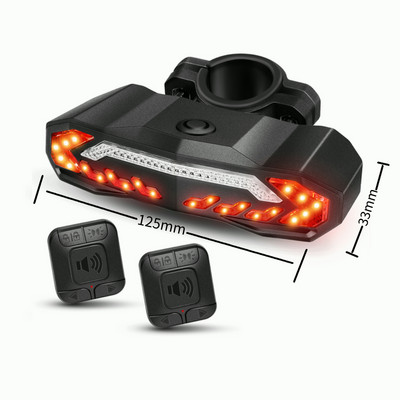 WSDCAM Svetlo na bicykel Proti krádeži Vlámaniu Inteligentný alarm Zadné svetlo Diaľkové ovládanie Bezpečné blikajúce svetlo Cyklistické vybavenie USB nabíjanie Alarm