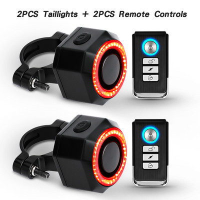 WSDCAM Svetlo na bicykel Proti krádeži Vlámaniu Inteligentný alarm Zadné svetlo Diaľkové ovládanie Bezpečné blikajúce svetlo Cyklistické vybavenie USB nabíjanie Alarm