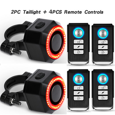 WSDCAM Svetlo na bicykel Proti krádeži Vlámaniu Inteligentný alarm Zadné svetlo Diaľkové ovládanie Bezpečné blikajúce svetlo Cyklistické vybavenie USB nabíjanie Alarm