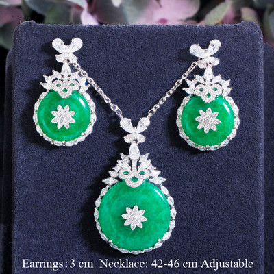 Pera elegantný kórejský štýl svetlomodrý kubický zirkón dámska módna prívesok list náhrdelník kvapka vody náušnice šperky súpravy J151