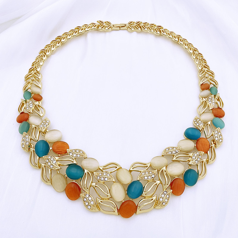 Opál ékszer készletek női nyaklánc készlet fülbevaló varázs karkötő menyasszonyi esküvői ékszer