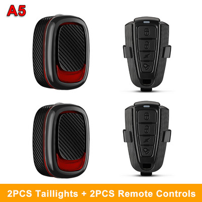 Awapow bicykel alarm zadné svetlo proti vlámaniu bicykel svetlo USB nabíjanie inteligentné automatické brzdenie snímanie diaľkové ovládanie vodotesné bicykel svetlo