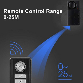 Awapow Безжична вибрационна аларма за велосипед с дистанционно управление Аларма против кражба 110dB Силна аларма за врата на велосипед Система за домашна безопасност