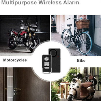 Awapow Безжична вибрационна аларма за велосипед с дистанционно управление Аларма против кражба 110dB Силна аларма за врата на велосипед Система за домашна безопасност