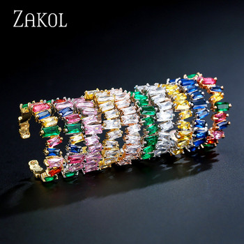 ZAKOL Κορεάτικο Ζιργκόν Χρυσό Χρώμα Διπλό Φοιτητικό Ανοιχτό Δαχτυλίδι για Γυναικείες Ορθογώνιο Δαχτυλίδι Δαχτυλίδι Δαχτυλίδι Γαμήλιο Κορίτσι Σέξι κοσμήματα