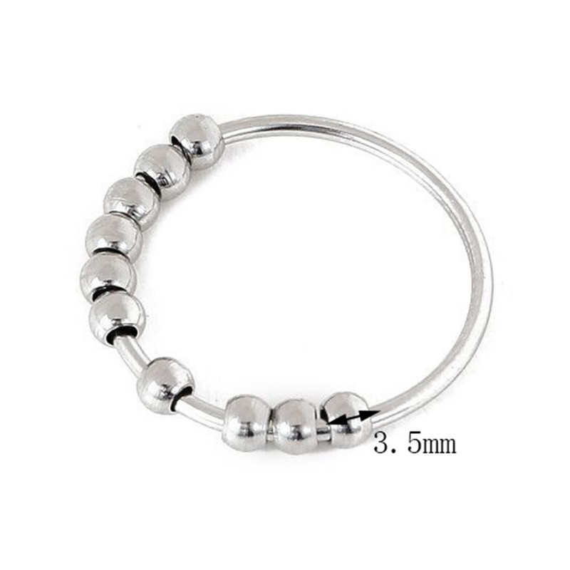 1 db szorongásgátló gyűrű Fidget női férfi réz ujjgyűrűk spirális gyöngyökkel, stresszoldó forgó ékszerek