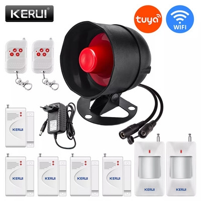 KERUI Tuya Smart WIFI Ασύρματο Σύστημα Συναγερμού Ασφαλείας Σειρήνα Ανιχνευτής Κίνησης Διαρρήκτη σπιτιού Αισθητήρας πόρτας Tuya APP Τηλεχειριστήριο