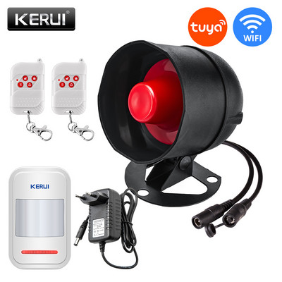 KERUI Tuya Inteligentný WIFI Bezdrôtový bezpečnostný alarmový systém Siréna Domáci detektor pohybu Senzor dverí Tuya Aplikácia Diaľkové ovládanie