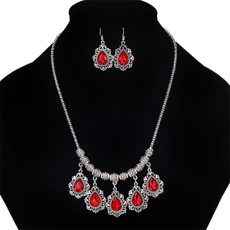 ADOLPH Női ékszerek Luxus kiegészítők Temperamentum Vízcseppek Ékszerkészlet Choker nyaklánc és fülbevaló