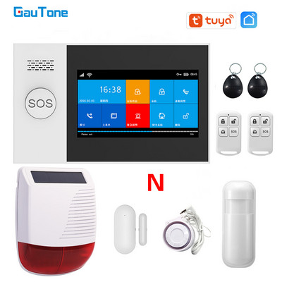 GauTone PG107 4,3-palcový bezpečnostný alarm Wifi GSM alarm systém pre domácnosť s podporou Tuya APP volanie/SMS diaľkové ovládanie