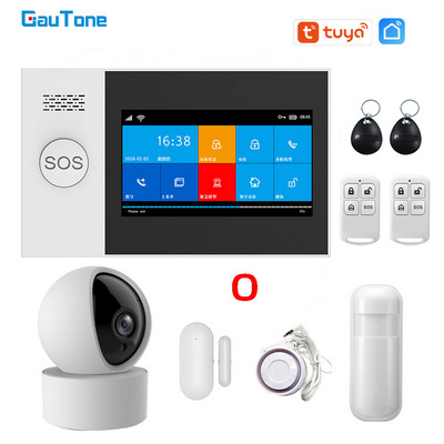 GauTone PG107 4,3-palcový bezpečnostný alarm Wifi GSM alarm systém pre domácnosť s podporou Tuya APP volanie/SMS diaľkové ovládanie