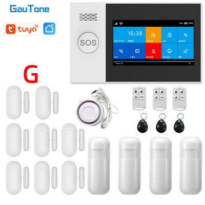 GauTone PG107 4,3-palcový bezpečnostný alarm Wifi GSM alarm systém pre domácnosť s podporou Tuya APP volanie/SMS diaľkové ovládanie