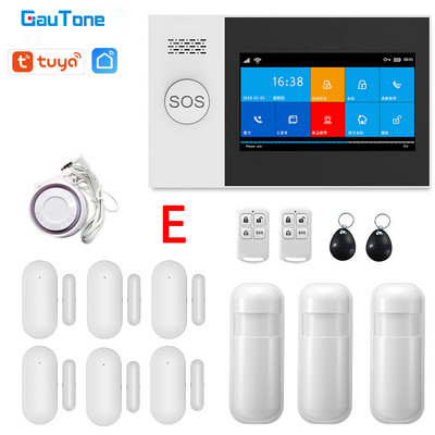 GauTone PG107 4,3-palcový bezpečnostný alarm Wifi GSM alarm systém pre domácnosť s podporou Tuya APP volanie/SMS diaľkové ovládanie