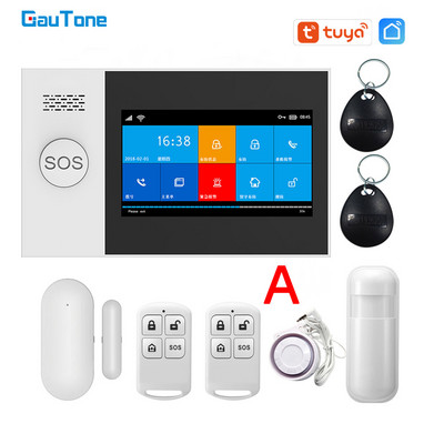 GauTone PG107 4,3-palcový bezpečnostný alarm Wifi GSM alarm systém pre domácnosť s podporou Tuya APP volanie/SMS diaľkové ovládanie