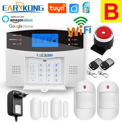Káblový a bezdrôtový WiFi GSM domáci bezpečnostný alarm proti vlámaniu 433MHz španielčina francúzština angličtina ruština taliančina jazyk interkom aplikácia