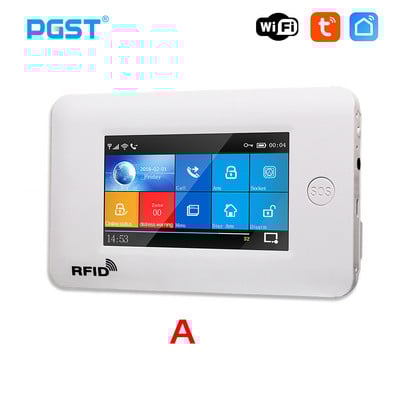 PGST 433MHz Toate ecranele tactile wireless WIFI GSM Card RFID Sistem de alarmă antiefracție Alarma inteligentă pentru securitatea casei TUYA Smart Life