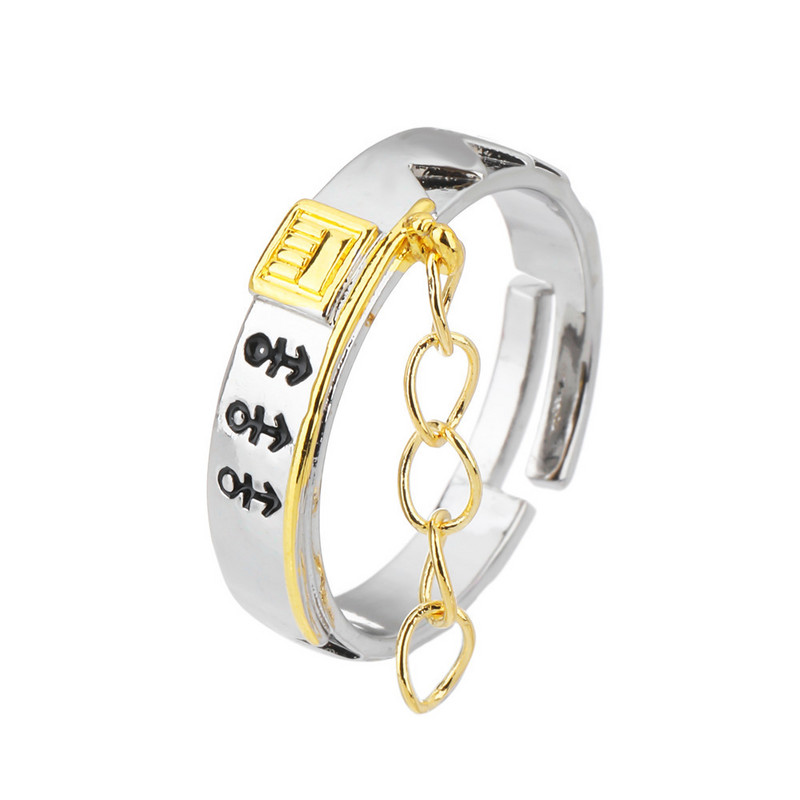 Anime JoJo's Bizarre Adventure Gyűrűk Kujo Jotaro Cosplay Ékszer Kellékek Gyűrű Fém Állítható Unisex Ajándék