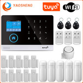 Bezdrôtový 433MHz WIFI GSM domáci bezpečnostný alarm pre aplikáciu Tuya Smart Life so snímačom pohybu kompatibilným s Alexou a Google