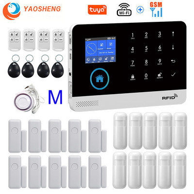 Bezdrôtový 433MHz WIFI GSM domáci bezpečnostný alarm pre aplikáciu Tuya Smart Life so snímačom pohybu kompatibilným s Alexou a Google