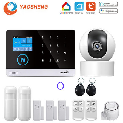 Bezdrôtový 433MHz WIFI GSM domáci bezpečnostný alarm pre aplikáciu Tuya Smart Life so snímačom pohybu kompatibilným s Alexou a Google