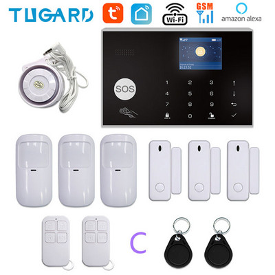 TUGARD G30 Tuya WiFi GSM kućni sigurnosni alarmni sustav 433MHz bežični protuprovalni alarmni komplet radi s Alexa Google APP daljinskim upravljačem