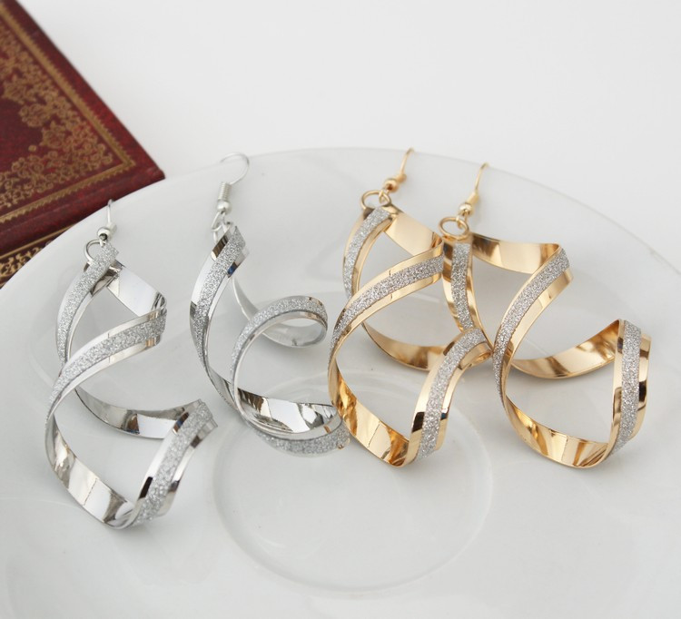 Cercei cu spirală din metal, punk, auriu, argintiu, pentru femei, cu val lung, cercei cu picătură, bijuterii decorative oorbellen