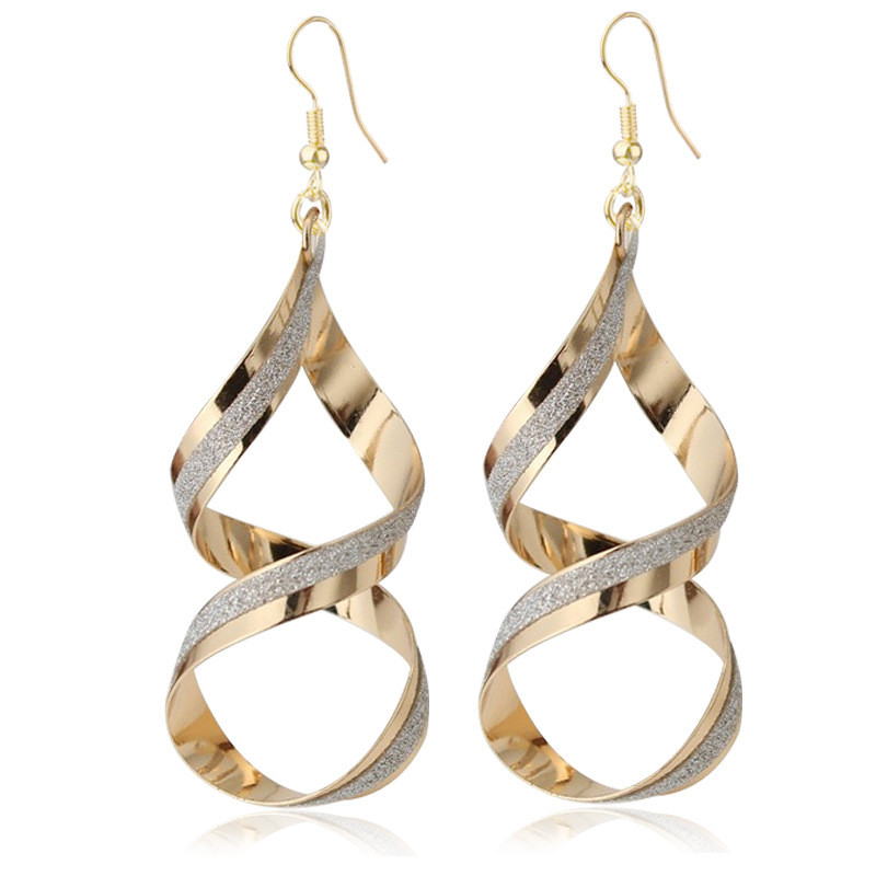 Cercei cu spirală din metal, punk, auriu, argintiu, pentru femei, cu val lung, cercei cu picătură, bijuterii decorative oorbellen