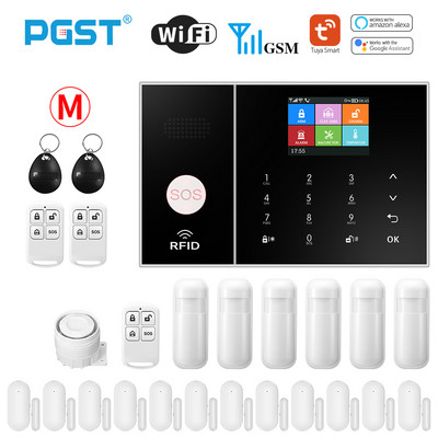 Σύστημα συναγερμού PGST Smart Life για οικιακό σύστημα συναγερμού WIFI GSM με πόρτα και αισθητήρα κίνησης Tuya Έξυπνη εφαρμογή ελέγχου λειτουργίας Alexa