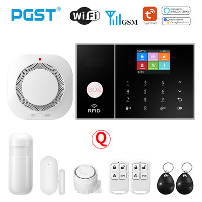 Σύστημα συναγερμού PGST Smart Life για οικιακό σύστημα συναγερμού WIFI GSM με πόρτα και αισθητήρα κίνησης Tuya Έξυπνη εφαρμογή ελέγχου λειτουργίας Alexa
