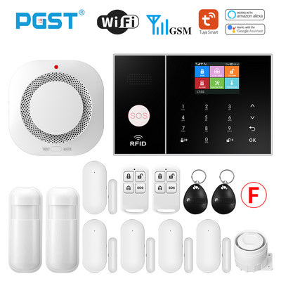 Σύστημα συναγερμού PGST Smart Life για οικιακό σύστημα συναγερμού WIFI GSM με πόρτα και αισθητήρα κίνησης Tuya Έξυπνη εφαρμογή ελέγχου λειτουργίας Alexa
