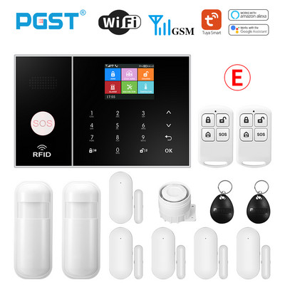 Σύστημα συναγερμού PGST Smart Life για οικιακό σύστημα συναγερμού WIFI GSM με πόρτα και αισθητήρα κίνησης Tuya Έξυπνη εφαρμογή ελέγχου λειτουργίας Alexa