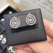 Luxusné piercing do ucha Huitan s krištáľmi a kubickým zirkónom pre ženy, vynikajúce dámske doplnky, módne šperky