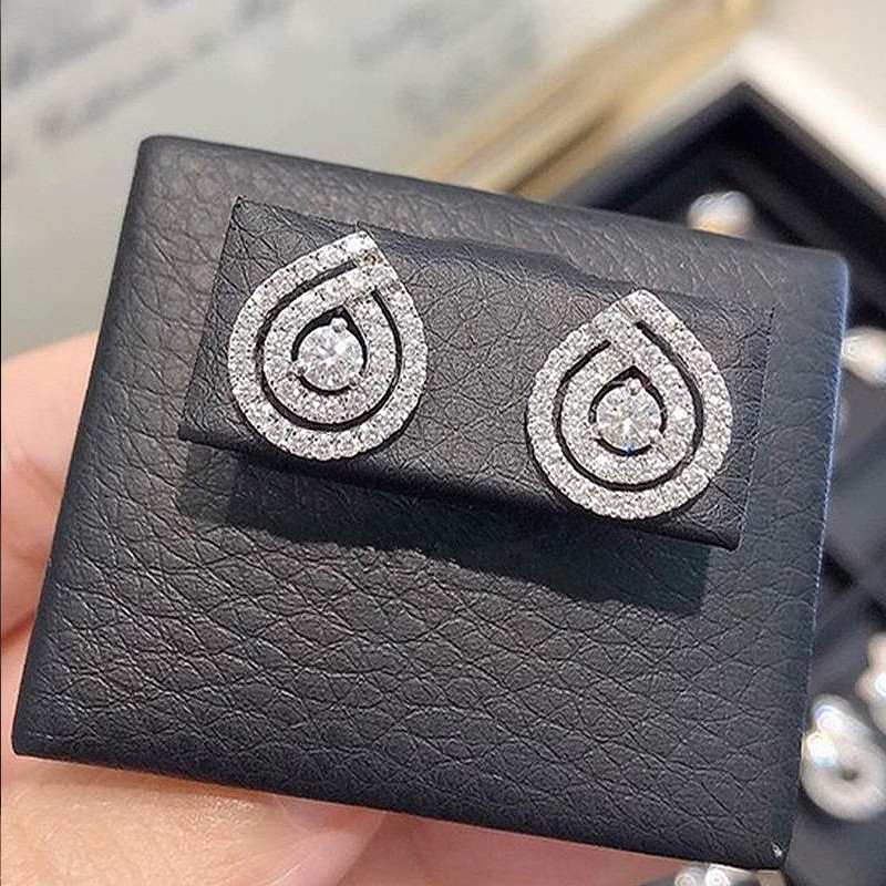 Huitan luxus kristály cirkon fülbevaló női fülszúrás Exquisite női kiegészítők temperamentum divat ékszerek