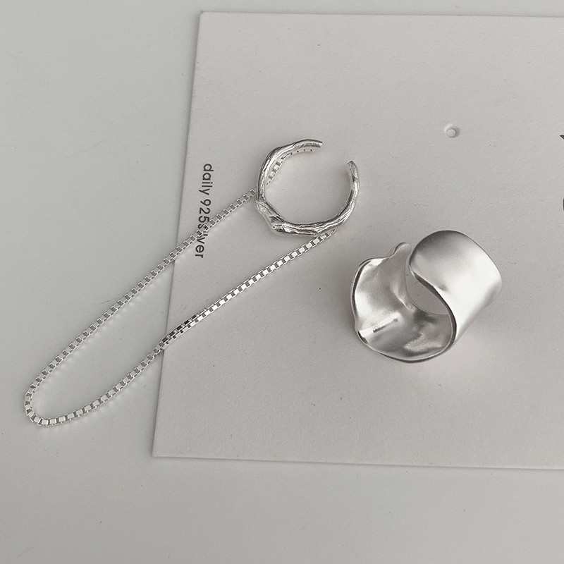 XIYANIKE ezüst színű geometrikus lánckapcsos fülbevaló női egyszerű személyiség varázs ékszer buli pár Cерьги Cеребрo