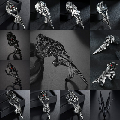 Nou Unisex Gotic Punk Dragon Skull Joint Knuckle Full Finger Gheare Inel Bijuterii Declarație Party Club Charm Inele Knuckle Bijuterii