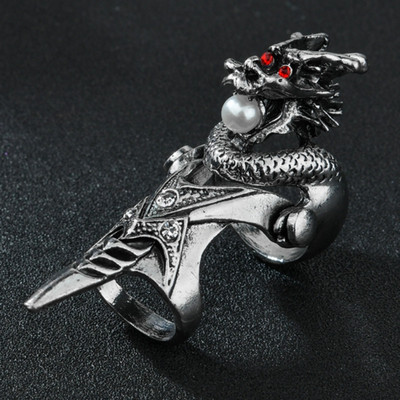 Nou Unisex Gotic Punk Dragon Skull Joint Knuckle Full Finger Gheare Inel Bijuterii Declarație Party Club Charm Inele Knuckle Bijuterii