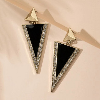 Дълга висяща обеца с черен триъгълник за жени Пънк моден подарък Дамски аксесоари Висулка Обеци Корейски обеци 2022 г.