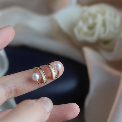 Kórejské módne jednoduché a malé kvapkové glazúrované perlové náušnice, jemné doplnky pre ženy, vianočné párty, dievčatá, luxusné šperky