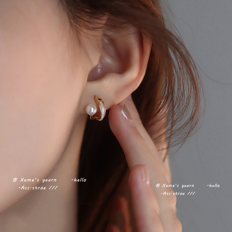 Koreai divat egyszerű és kis csepp mázas gyöngy fülbevalók finom kiegészítők nőknek karácsonyi parti lányoknak luxus ékszerek