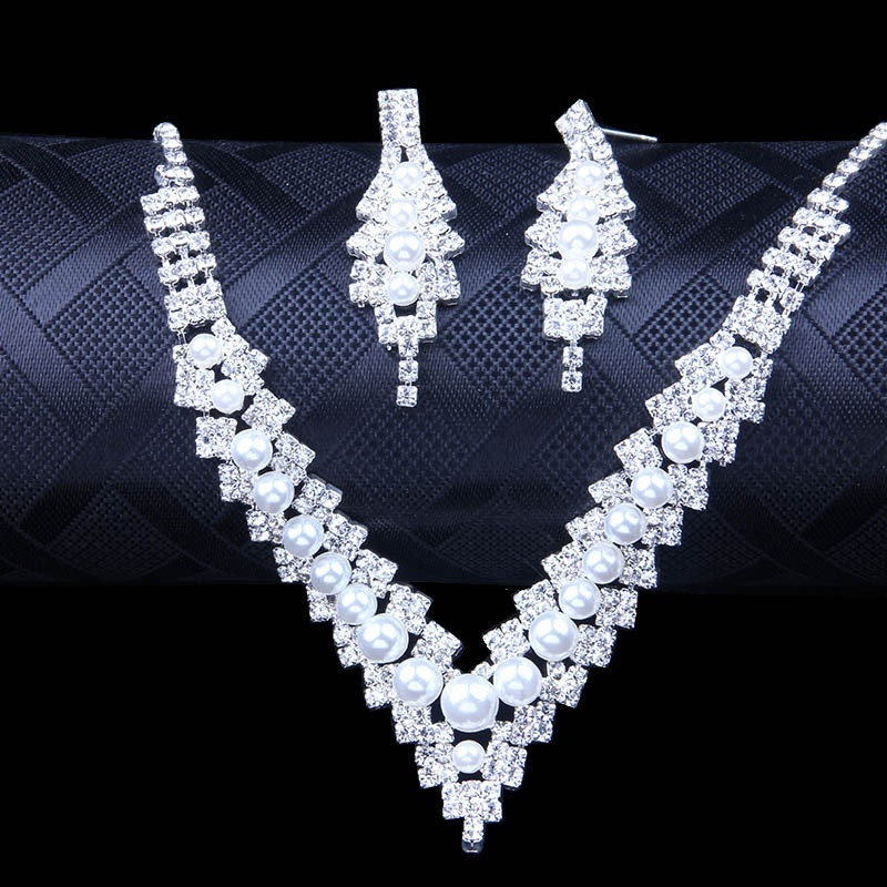 StoneFans Seturi de bijuterii de mireasă de cristal de nuntă Bijoux Mariage Femei PERLA ROSĂ ALBASTRĂ Colier de mireasă cu strasuri Set de bijuterii
