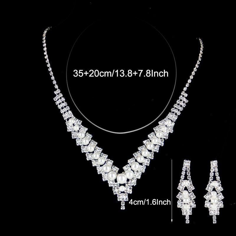 StoneFans Seturi de bijuterii de mireasă de cristal de nuntă Bijoux Mariage Femei PERLA ROSĂ ALBASTRĂ Colier de mireasă cu strasuri Set de bijuterii