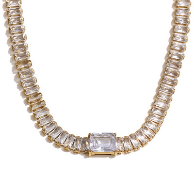 Yhpup Bling kubický zirkón z nehrdzavejúcej ocele prívesok náhrdelník náramok sada šperkov vodotesný nádherný golier ženy