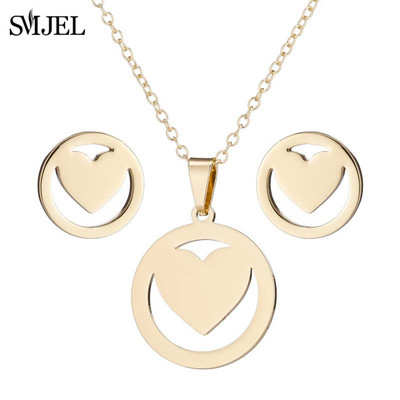 Sady šperkov z nehrdzavejúcej ocele pre ženy, minimalistický kríž, ručné pierko, EKG srdcový tep, náhrdelník, náušnice, svadobný darček